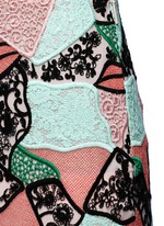 Detail View -Click To Enlarge Patchwork lips lace pencil skirt