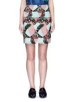 Main View -Click To Enlarge Patchwork lips lace pencil skirt