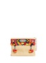 Main View - Click To Enlarge Main View - Click To Enlarge - Venna - 'Lovely' embroidered tribal beadwork pompom raffia clutch