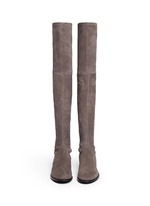 Front View -Click To Enlarge 'Lowland' stretch suede thigh high boots
