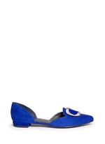 Main View -Click To Enlarge 'Dorsini' metal brooch suede d'Orsay flats