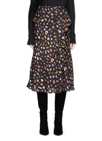 Main View -Click To Enlarge Obsession print asymmetric ruffle crepe skirt
