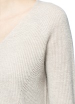 Detail View -Click To Enlarge V-neck wool-cashmere ribbed sweater