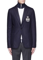 Main View -Click To Enlarge Embroidered skull badge wool felt blazer