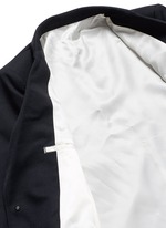 Click To Enlarge Back slit raw edge lining wool blazer