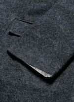 Detail View -Click To Enlarge Side split raw edge lining wool coat