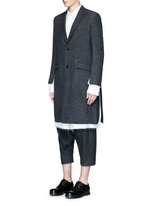 Front View -Click To Enlarge Side split raw edge lining wool coat