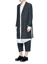Figure View -Click To Enlarge Side split raw edge lining wool coat