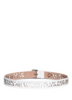 Back View -Click To Enlarge 'Mini Maguerite' floral lasercut leather belt