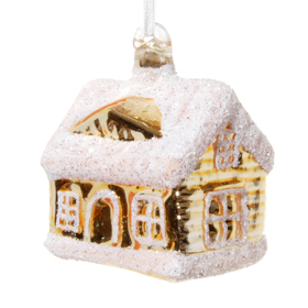 Shishi As Frosted house Christmas ornament