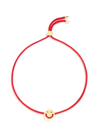 Main View - Click To Enlarge - RUIFIER - 'Happy' 18k yellow gold charm cord bracelet
