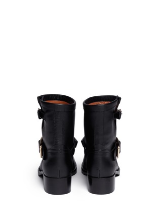 Back View - Click To Enlarge - VALENTINO GARAVANI - 'Rockstud' buckle strap leather ankle boots