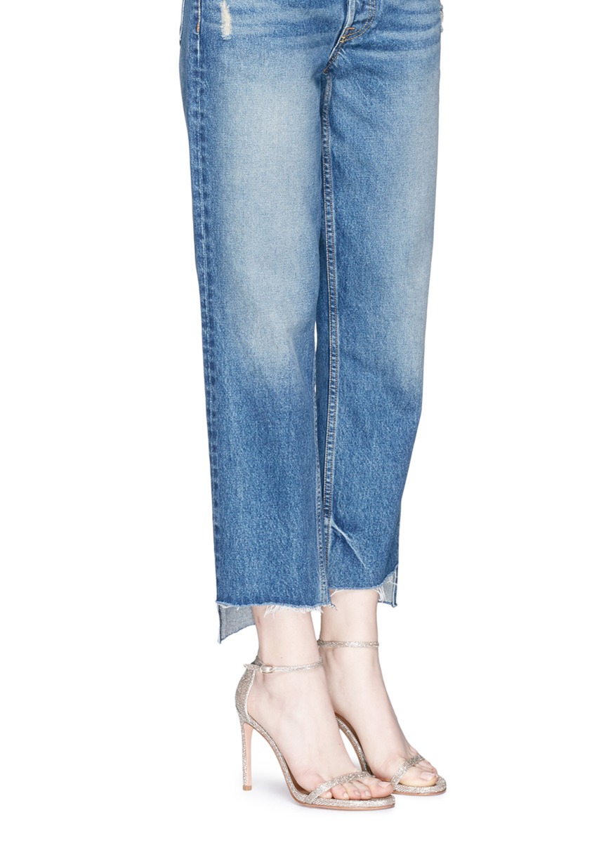 STUART WEITZMAN 'Nudist Song' glitter lamé sandals