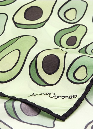 Detail View - Click To Enlarge - ANNA CORONEO - 'Avocados' silk twill scarf