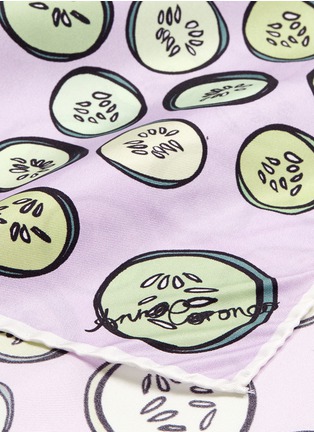 Detail View - Click To Enlarge - ANNA CORONEO - Cucumber slice print silk scarf