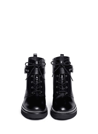 Figure View - Click To Enlarge - MICHAEL KORS - Vivia' zip trim leather boots