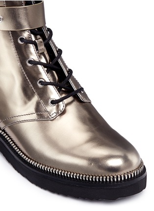 Detail View - Click To Enlarge - MICHAEL KORS - Vivia' zip trim leather boots