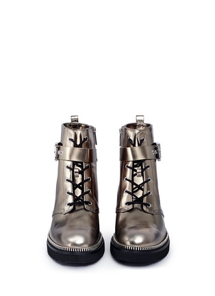 Figure View - Click To Enlarge - MICHAEL KORS - Vivia' zip trim leather boots