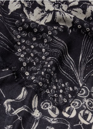 Detail View - Click To Enlarge - PASHMA - Embellished lace print cashmere-silk scarf