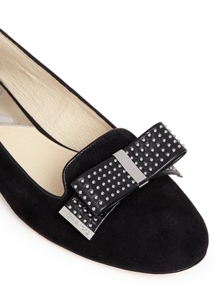 Detail View - Click To Enlarge - MICHAEL KORS - Kiera' stud bow suede flats