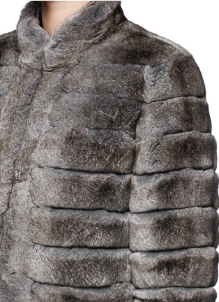 Detail View - Click To Enlarge - ARMANI COLLEZIONI - Rabbit fur wool trim jacket