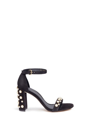 Main View - Click To Enlarge - STUART WEITZMAN - 'More Pearls' suede sandals