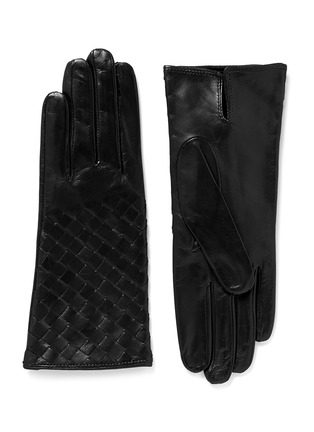 Main View - Click To Enlarge - MAISON FABRE - Basketweave leather gloves