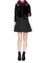 Figure View - Click To Enlarge - FLAMINGO - Silver fox fur collar mink and leather gilet