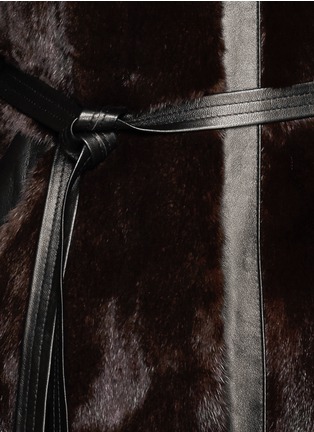 Detail View - Click To Enlarge - FLAMINGO - American Dark Ranch' mink fur leather trim gilet
