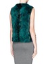 Back View - Click To Enlarge - FLAMINGO - Leather trim sable fur gilet