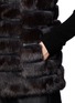 Detail View - Click To Enlarge - FLAMINGO - Stripe leather and mink fur gilet