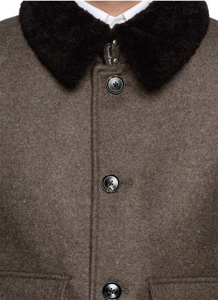 Detail View - Click To Enlarge - HARDY AMIES - Lambswool collar felt blouson jacket