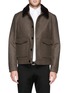 Main View - Click To Enlarge - HARDY AMIES - Lambswool collar felt blouson jacket
