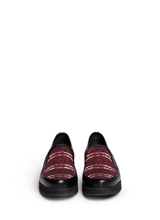 Figure View - Click To Enlarge - MOTHER OF PEARL - Kennedy' floral print canvas leather trim slip-ons