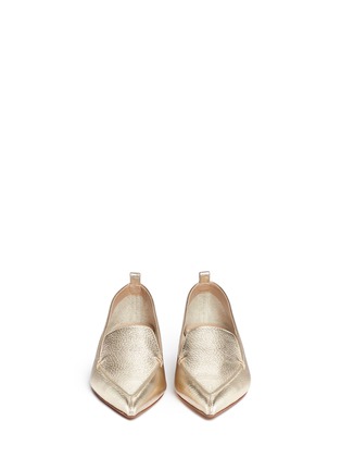 Figure View - Click To Enlarge - NICHOLAS KIRKWOOD - Metallic leather loafers