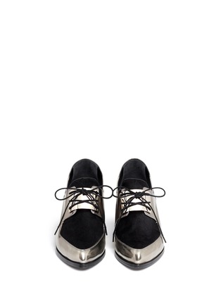 Figure View - Click To Enlarge - JASON WU - Metallic leather Oxford slip-ons