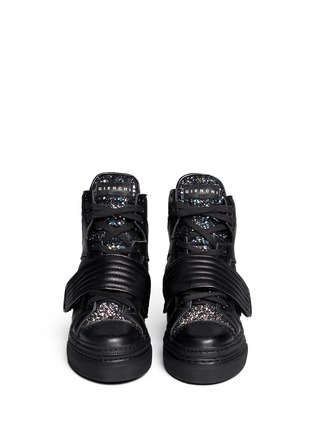 Figure View - Click To Enlarge - GIENCHI - 'Missura' quilted glitter leather sneakers