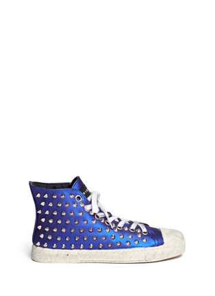 Main View - Click To Enlarge - GIENCHI - Missura' matte metallic leather stud sneakers