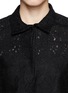 Detail View - Click To Enlarge - NO.21 - Sheer organza floral lace shirt dress
