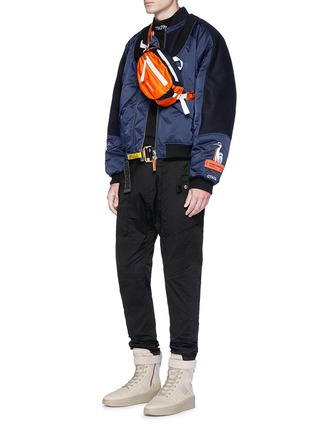 Figure View - Click To Enlarge - HERON PRESTON - Heron embroidered panelled bomber jacket
