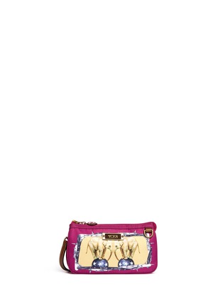 Main View - Click To Enlarge - TUMI - x Chictopia 'Vienna' elephant print panel triple compartment wristlet pouch