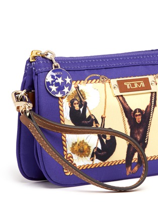 Detail View - Click To Enlarge - TUMI - x Chictopia 'Vienna' monkey print panel triple compartment wristlet pouch