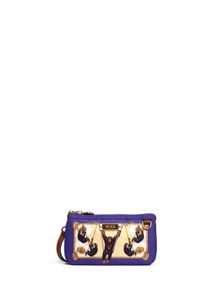 Main View - Click To Enlarge - TUMI - x Chictopia 'Vienna' monkey print panel triple compartment wristlet pouch