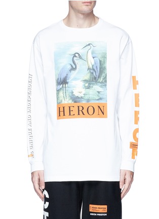 Main View - Click To Enlarge - HERON PRESTON - Heron bird slogan print long sleeve T-shirt