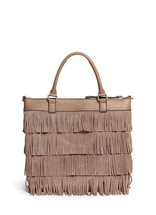 Back View - Click To Enlarge - TORY BURCH - Tassel suede tote