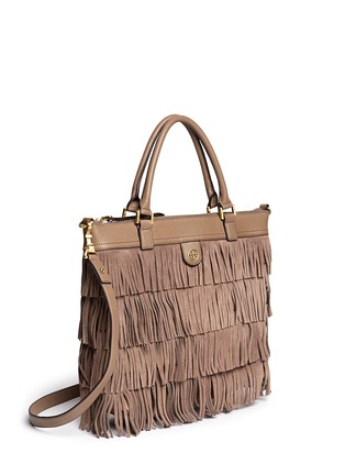 Front View - Click To Enlarge - TORY BURCH - Tassel suede tote