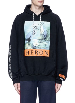 Main View - Click To Enlarge - HERON PRESTON - Heron bird slogan print hoodie
