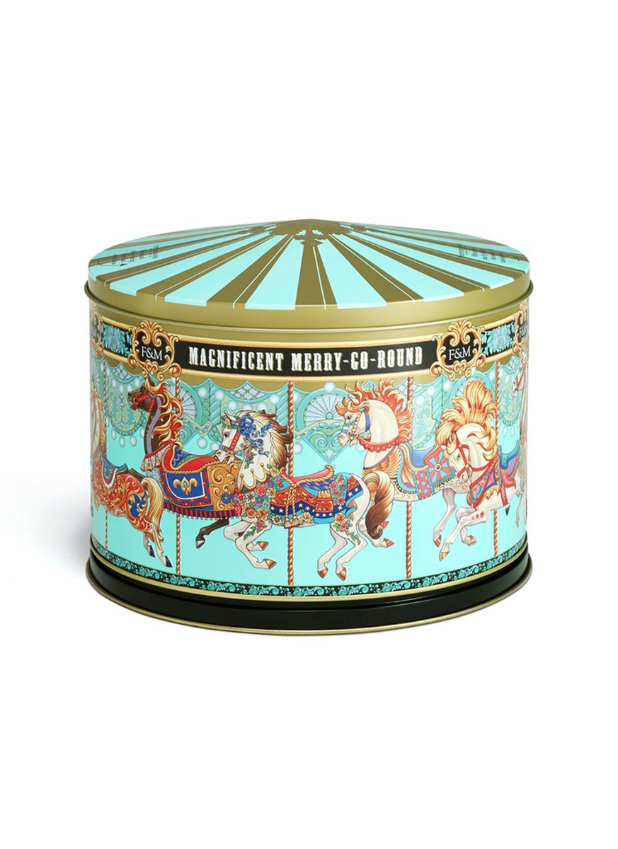 Merry-go-round musical biscuit tin