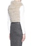 Back View - Click To Enlarge - 72348 - 'Grace' fox fur collar rabbit cropped gilet