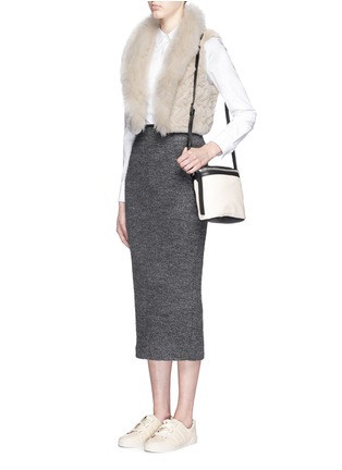 Figure View - Click To Enlarge - 72348 - 'Grace' fox fur collar rabbit cropped gilet